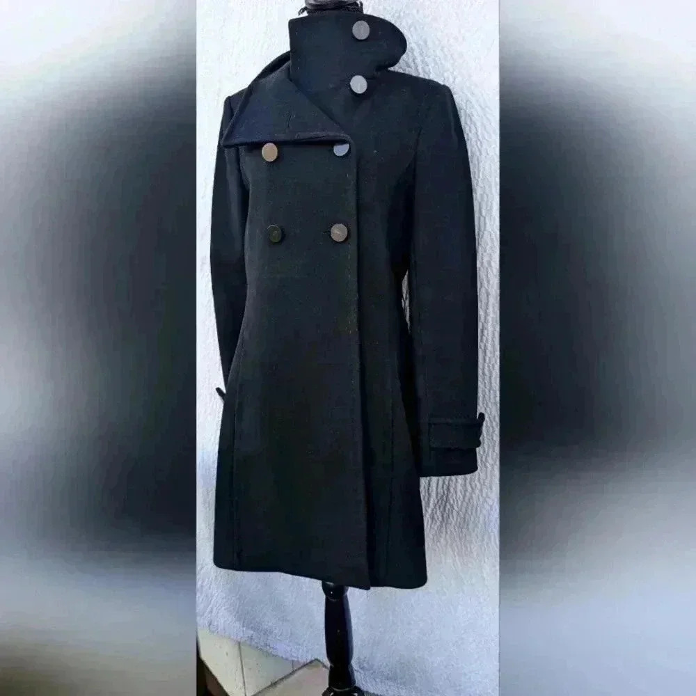 Aritzia Babaton Women's Bromley Military Long Wool/Cashmere Blend Coat Medium